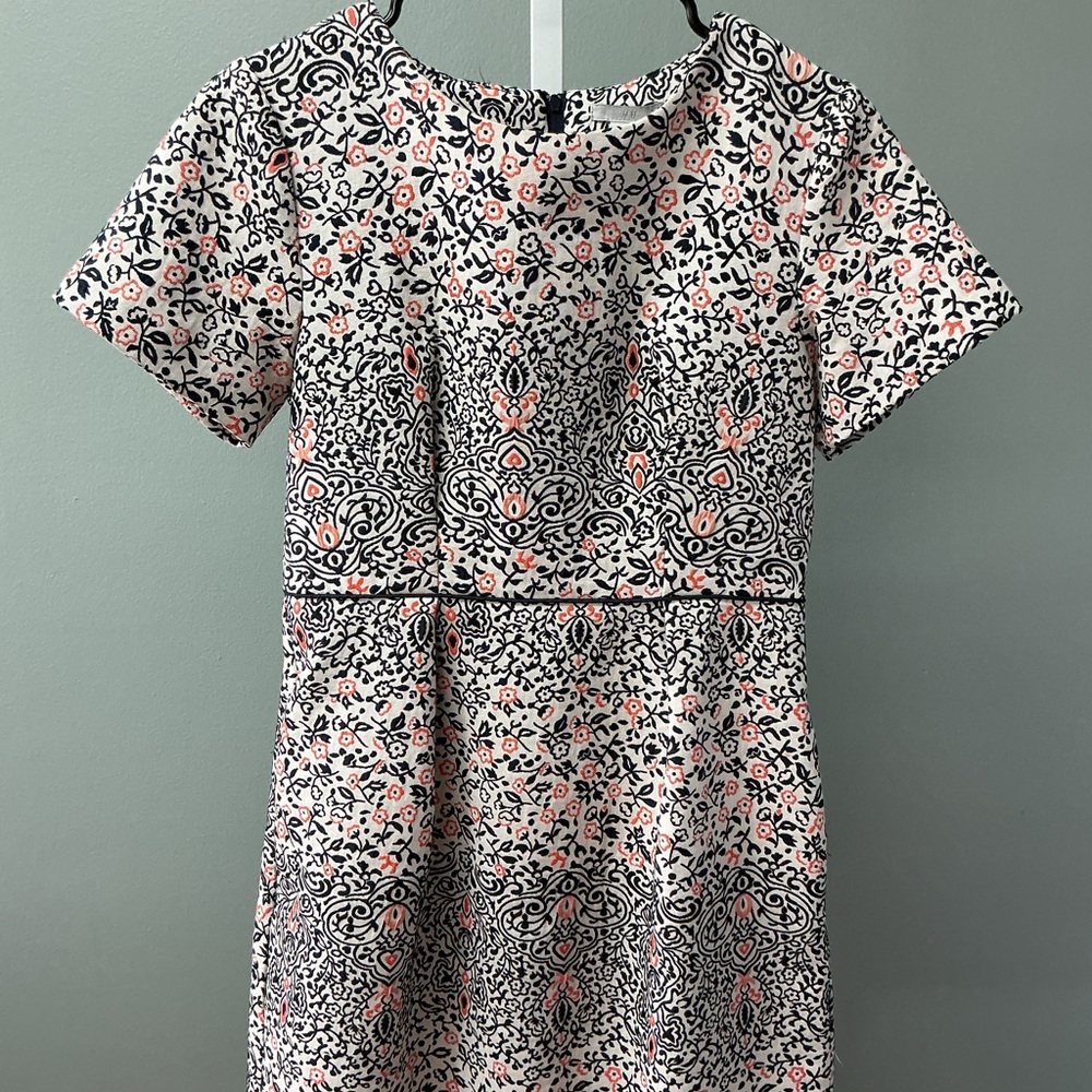 H&M Floral Patterned Mini Jacquard Dress